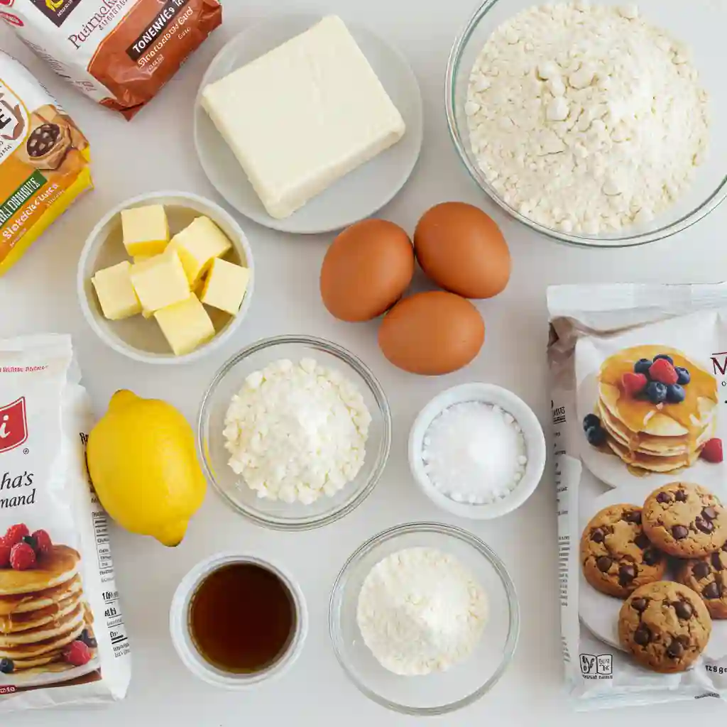 Overhead view of ingredients for making a keto cheesecake recipe
