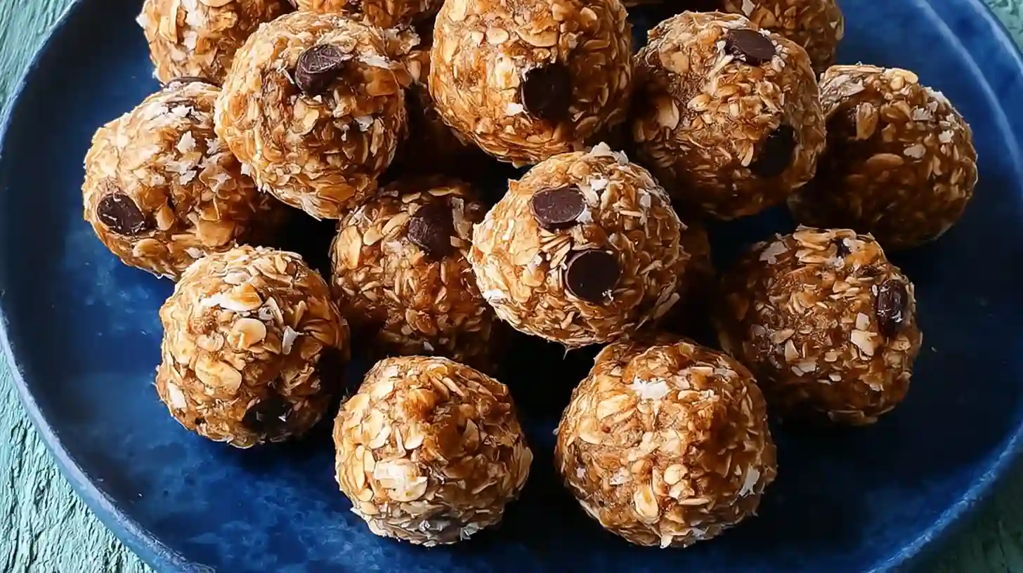 Assortment of different flavored no-bake protein balls displayed with core ingredients like oats and nut butter for a healthy snack guide