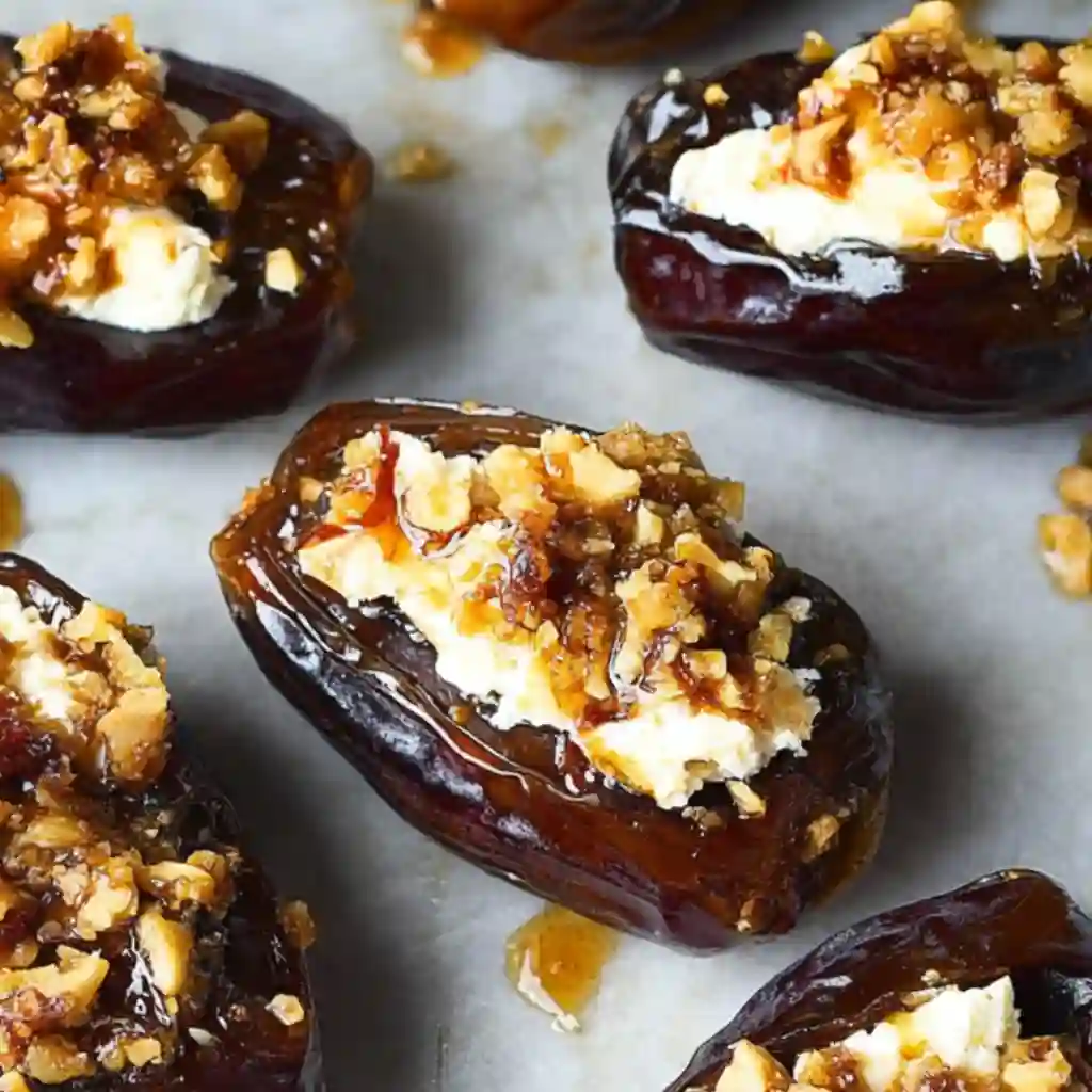 Slicing Medjool dates lengthwise to prepare them for the Stuffed Dates filling.