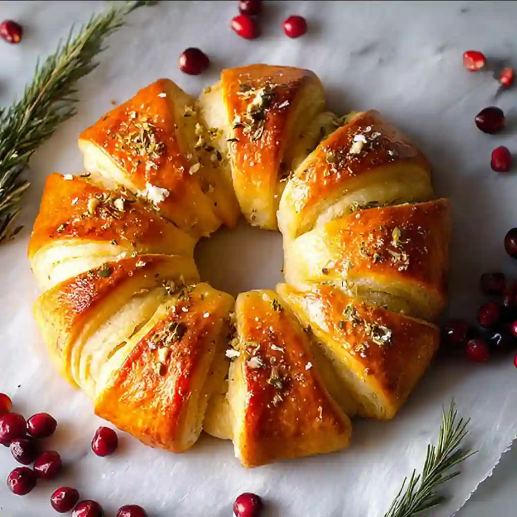  Dough triangles arranged in a sun shape for Crescent Roll Sheet Recipes preparation
