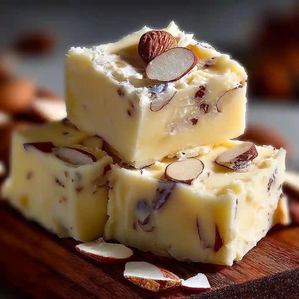 Festive holiday divinity fudge with candied cherries in a gift tin.
