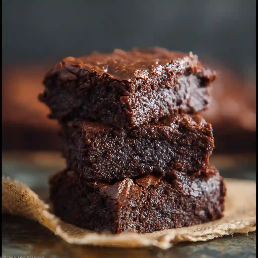 Close up of a moist keto brownie being broken in half to show the fudgy texture.