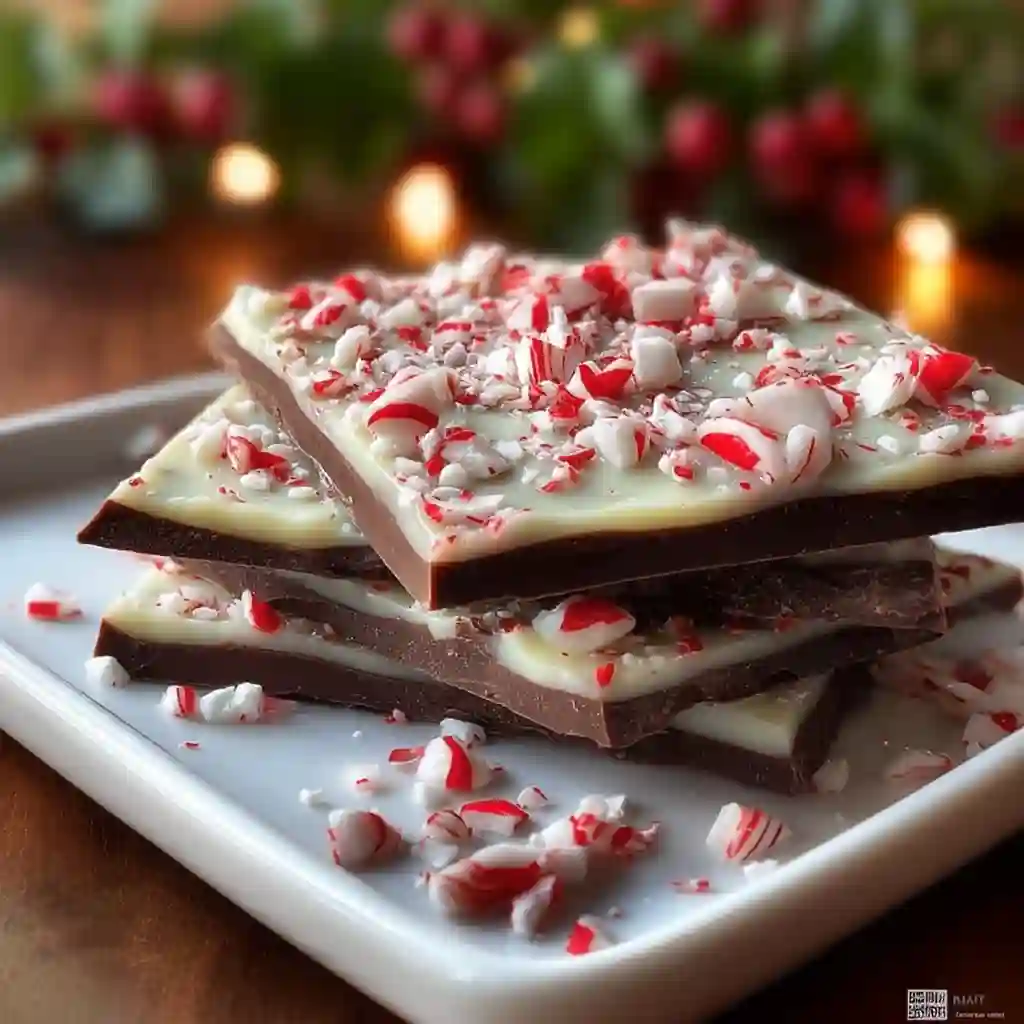  Ingredients for making Peppermint Bark including dark chocolate, white chocolate, and peppermint extract.