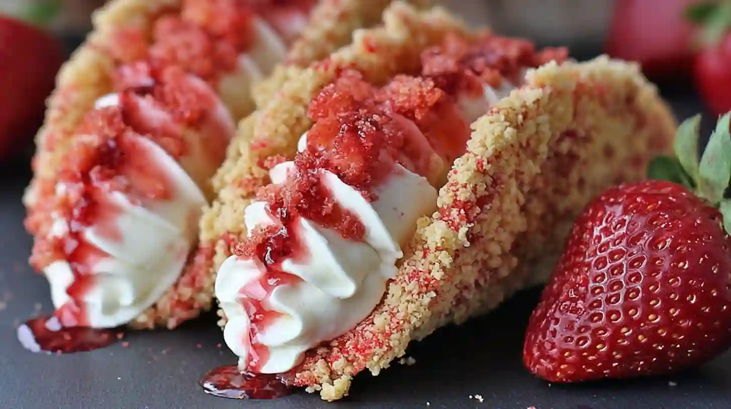 Strawberry Crunch Cheesecake Tacos: Easy No-Bake Recipe